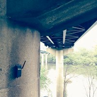 Resensys wireless tilt (inclination) SenSpot sensor to monitor piers of I-81 across Potomac River for possible deflection with 0.001 degrees accuracy
