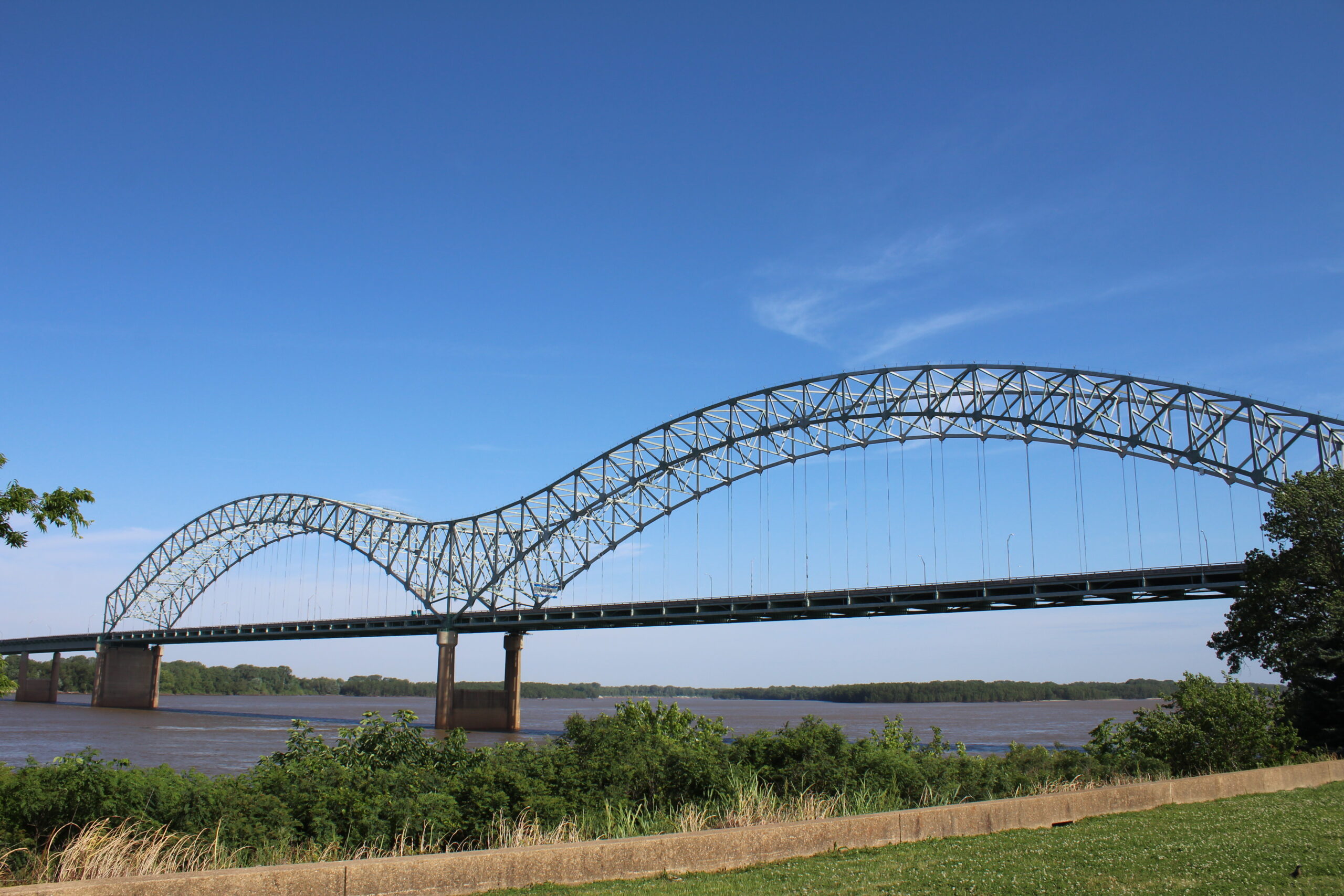 A crack in a steel beam, found the day before, has forced the closure of the Interstate 40 bridge that connects Arkansas and Tennessee, Wednesday, May 12, 2021, in Memphis, Tenn.