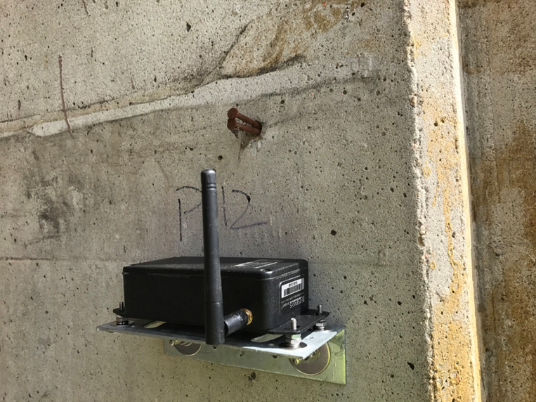 Wireless tilt meter SenSpotTM for Bridge Abutment Monitoring