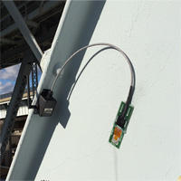 Wireless strain (stress) gauge SenSpot sensor installed on a bridge girder