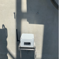 Wireless Tilt/Inclination SenSpot sensor installed on the pillar of a bridge