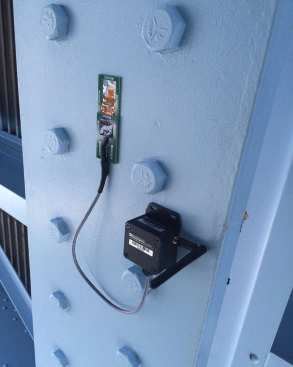 Strain gauge monitoring 10,000-foot Robert Norris Bridge, Virginia