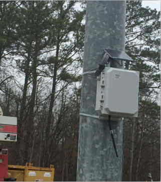 SeniMax Data logger / Gateway bound to a post with zip-ties